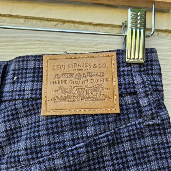 Levis Ribcage Straight Ankle Velvet Jeans Luxe Bethany 0113 W26 L27 plaid - Picture 7 of 13